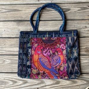 Guatemala huipil floral totebag
